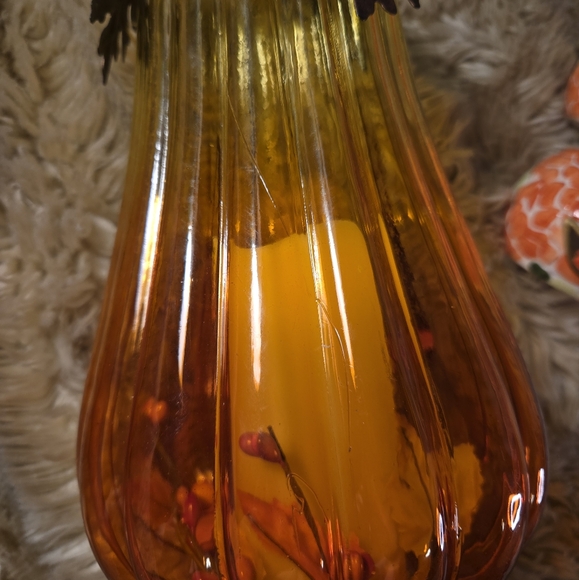 Vintage Glass Ceramic Halloween Pumpkin Lantern Votives Salt Pepper Shakers - Picture 9 of 9